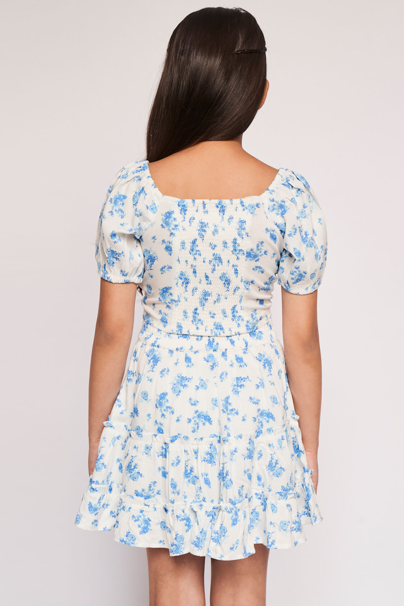 Blue Floral Flared Set, Blue, image 3